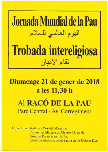 Jornada Mundial de la Pau Trobada intereligiosa