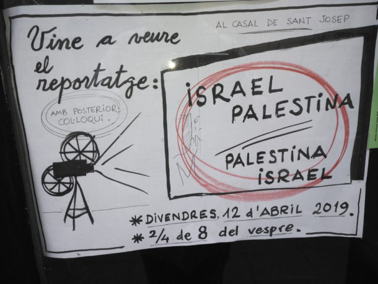 NOVA SESSIÓ CINEMATOGRÀFICA AL CASAL DE SANT JOSEP :  “Israel /Palestina i Palestina/ Israel”