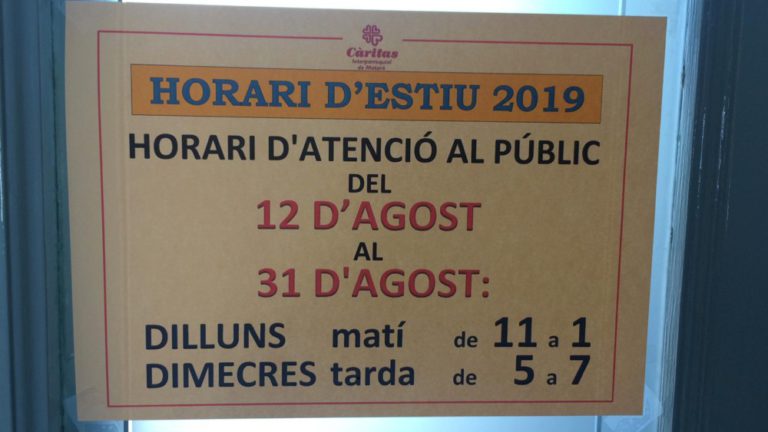 HORARI D’ESTIU 2019