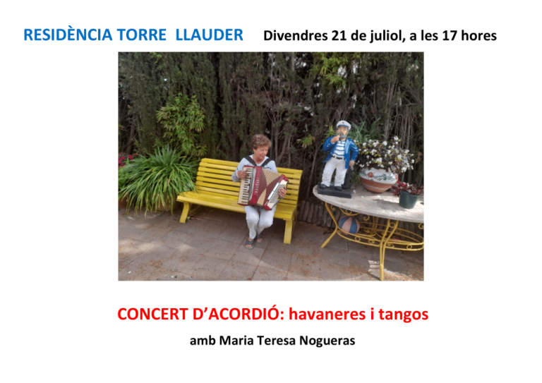 Concert Acordió a Torre Llauder divendres 21 juliol 17 hores