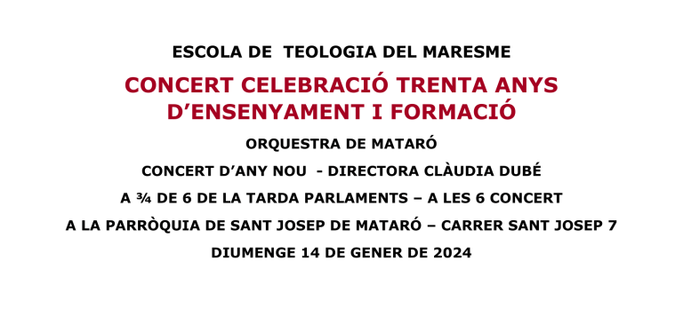 Concert Escola Teologia amb entrada lliure i aportacions voluntaries