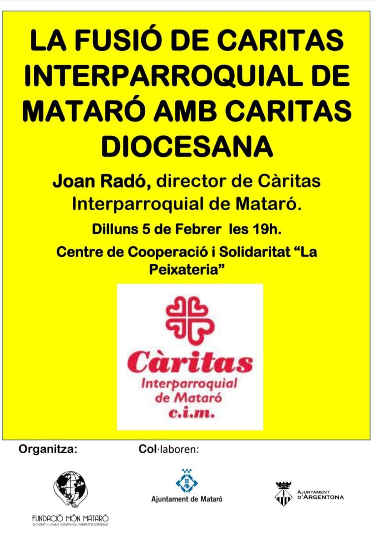 Conferencia informativa ” Fusió de Caritas Interparróquial de Mataró amb Càritas Diocesana de Barcelona” 