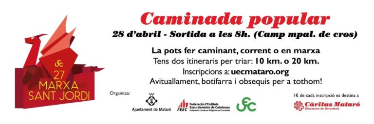 Caminada popular diumenge 28 d’abril